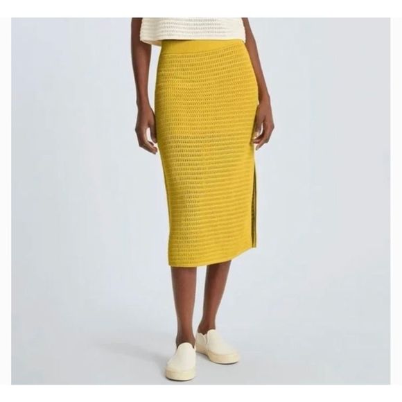 Everlane Dresses & Skirts - Everlane crochet knit midi skirt sz s small organic cotton